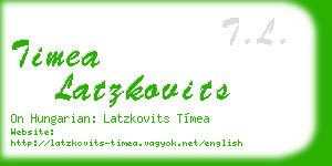 timea latzkovits business card